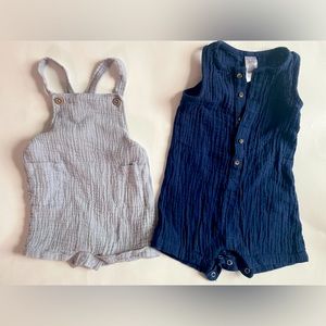 Set Primark Jumper Snap Bottom 9-12 Mo & Carters Snap Crotch & Button front 12 M